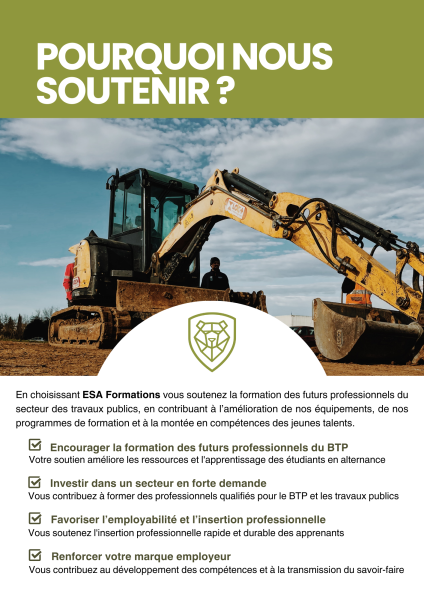 Pourquoi soutenir ESA Formations en nous versant la Taxe d'apprentissage