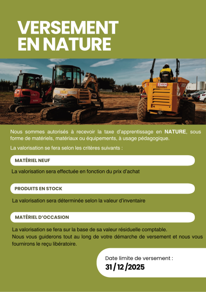 Le versement en nature de laTaxe d'apprentissage chez ESA Formations 