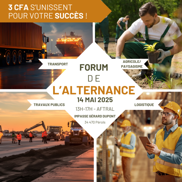 Forum de l'alternance à Montpellier avec AFTRAL, CFA Agricole et ESA Formations 